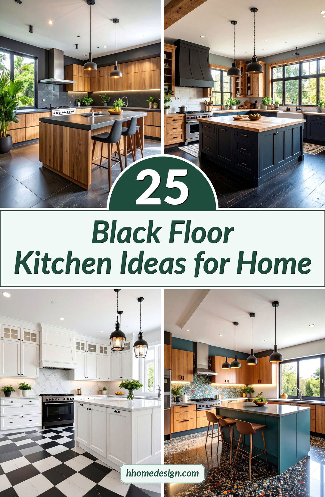 25 Black Floor Kitchen Ideas for Home