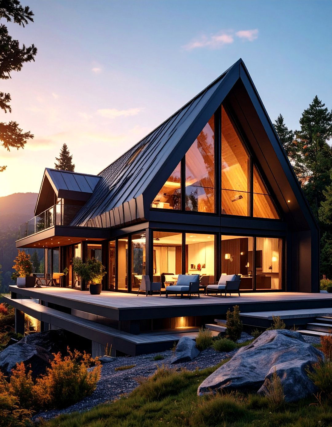 Black Gabled Modern Retreat - 25 Modern Black Houses