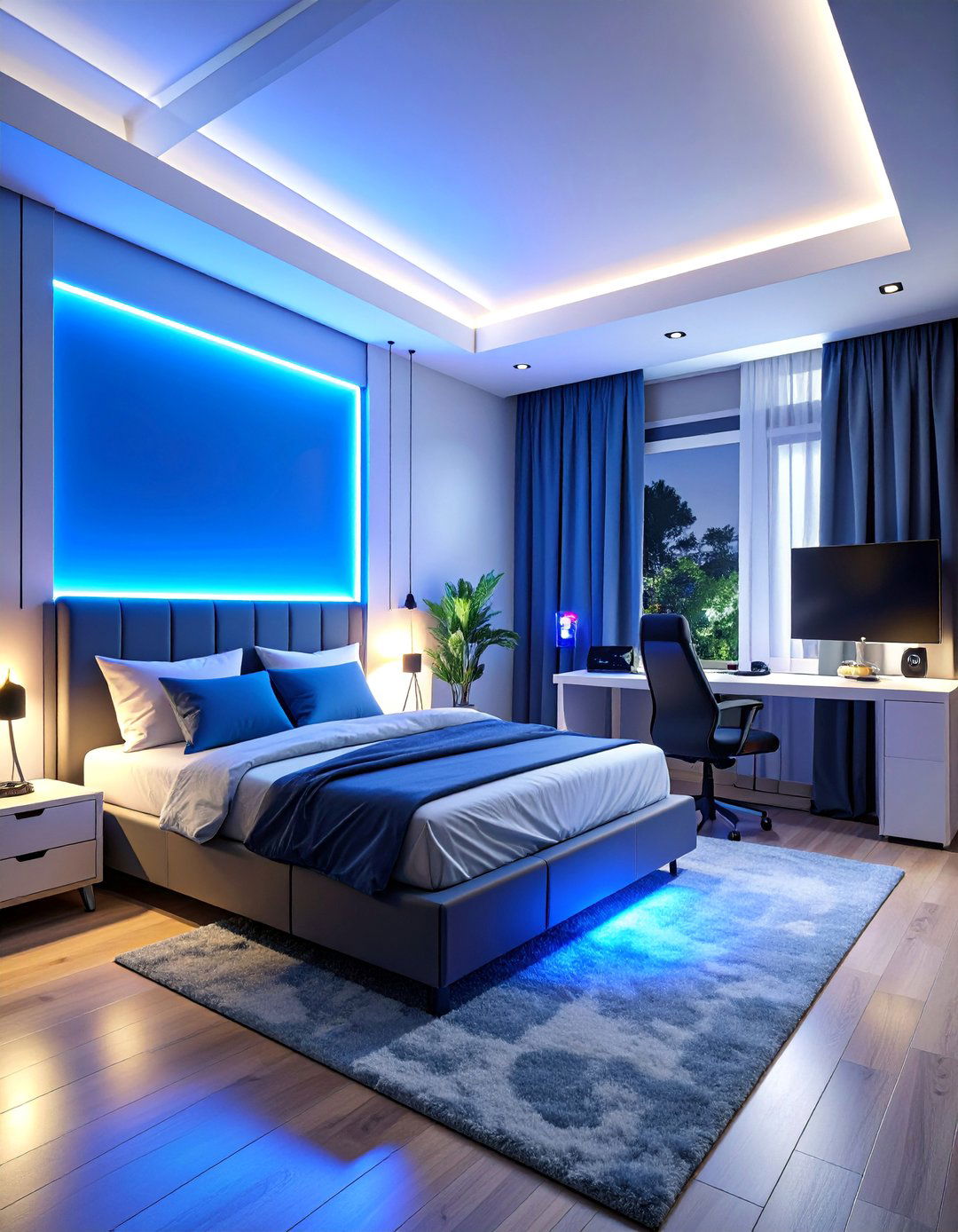 Black Gaming Bedroom Combination - 25 Black Gaming Room Ideas