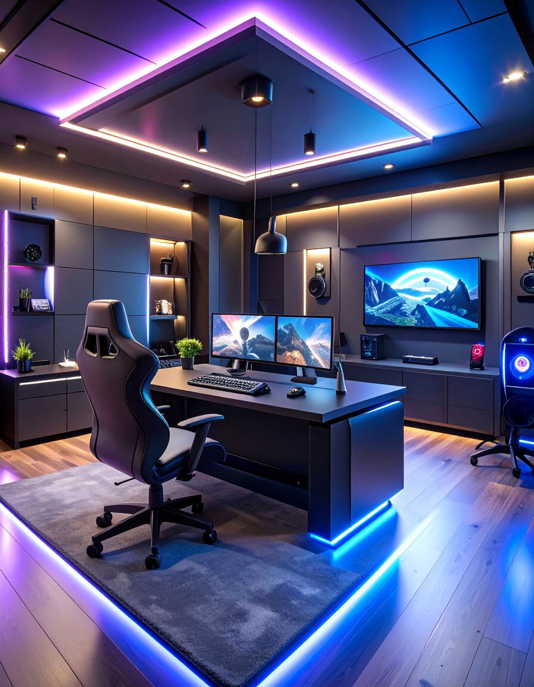 Black Gaming Room with Smart Home Integration - 25 Black Gaming Room Ideas