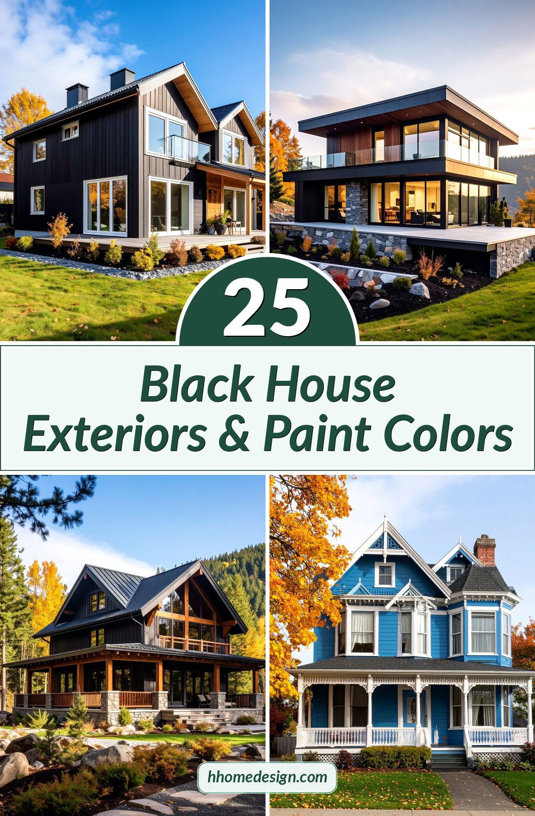 25 Black House Exteriors & Paint Colors