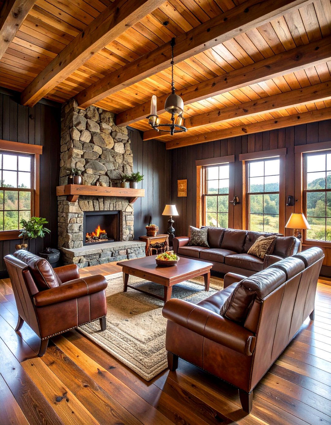 Black Hunting Lodge Theme - 25 Black Man Cave Ideas