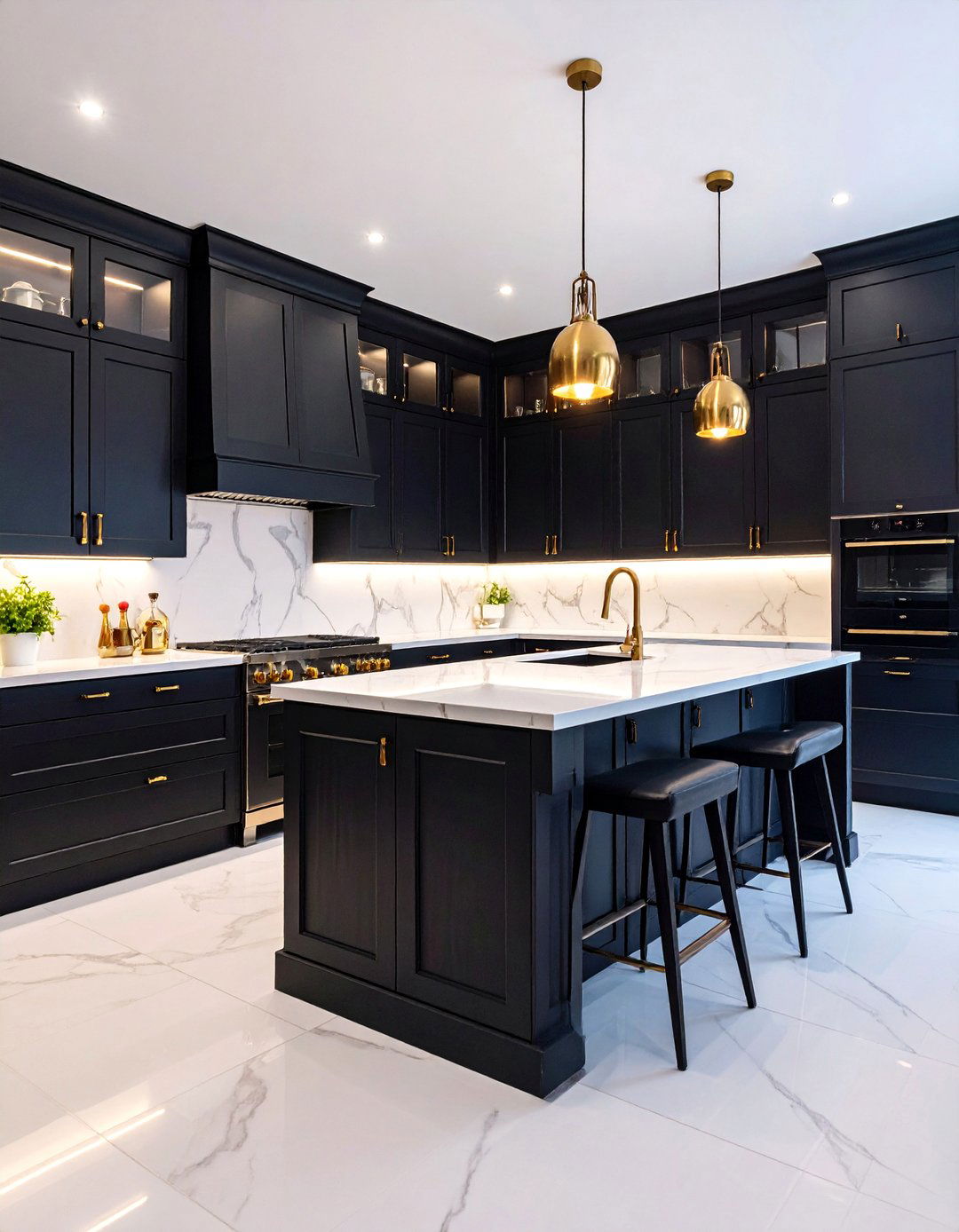 Black Kitchen with Textured Cabinet Doors - 25 kitchens with beautiful black cabinets