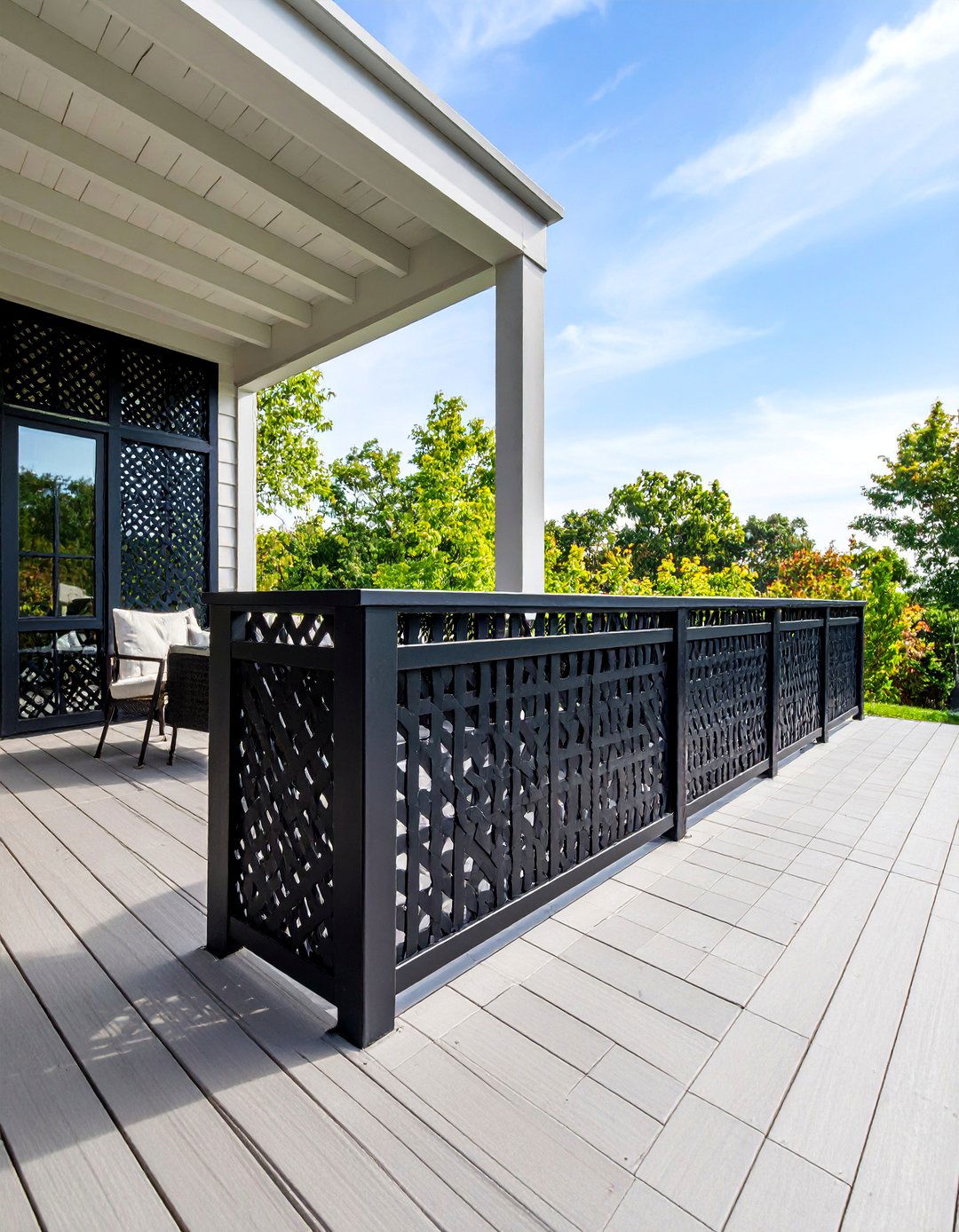 Black Lattice Contemporary Design - 25 Deck Lattice Ideas