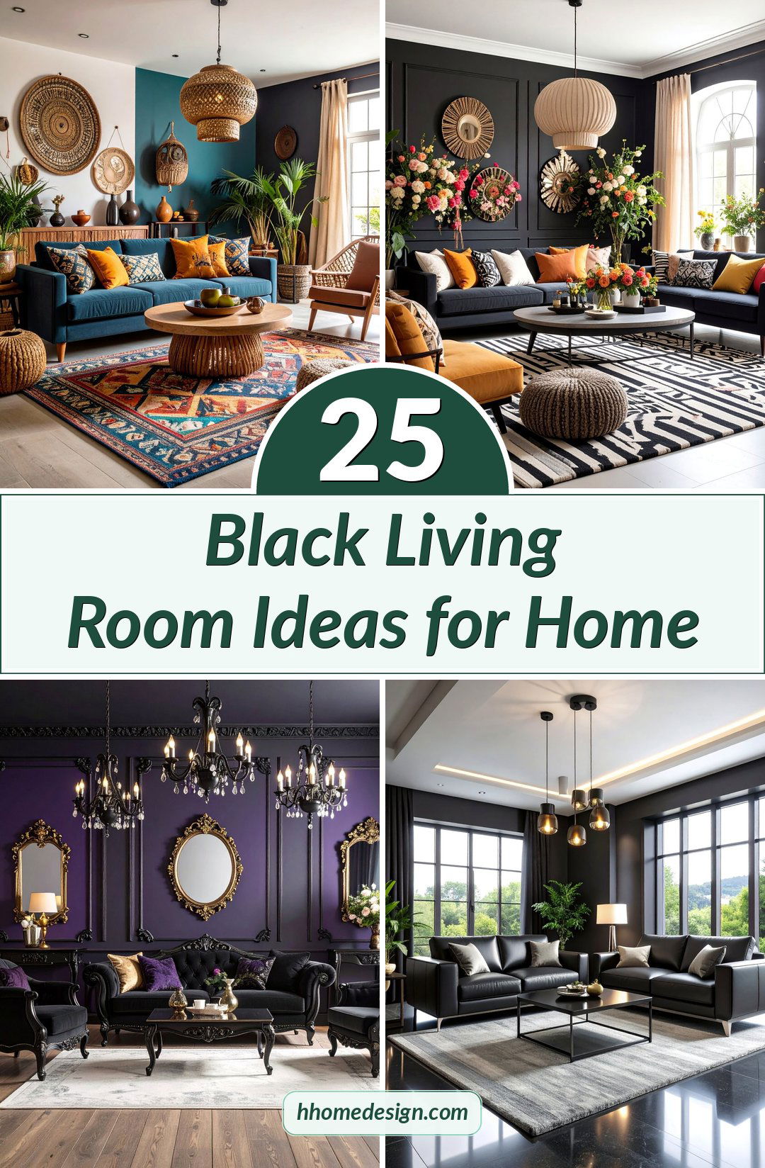 25 Black Living Room Ideas for Home