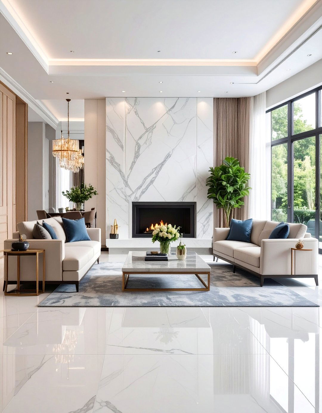 Black Marble Ashlar Pattern Fireplace - 25 Black Stone Fireplace Ideas