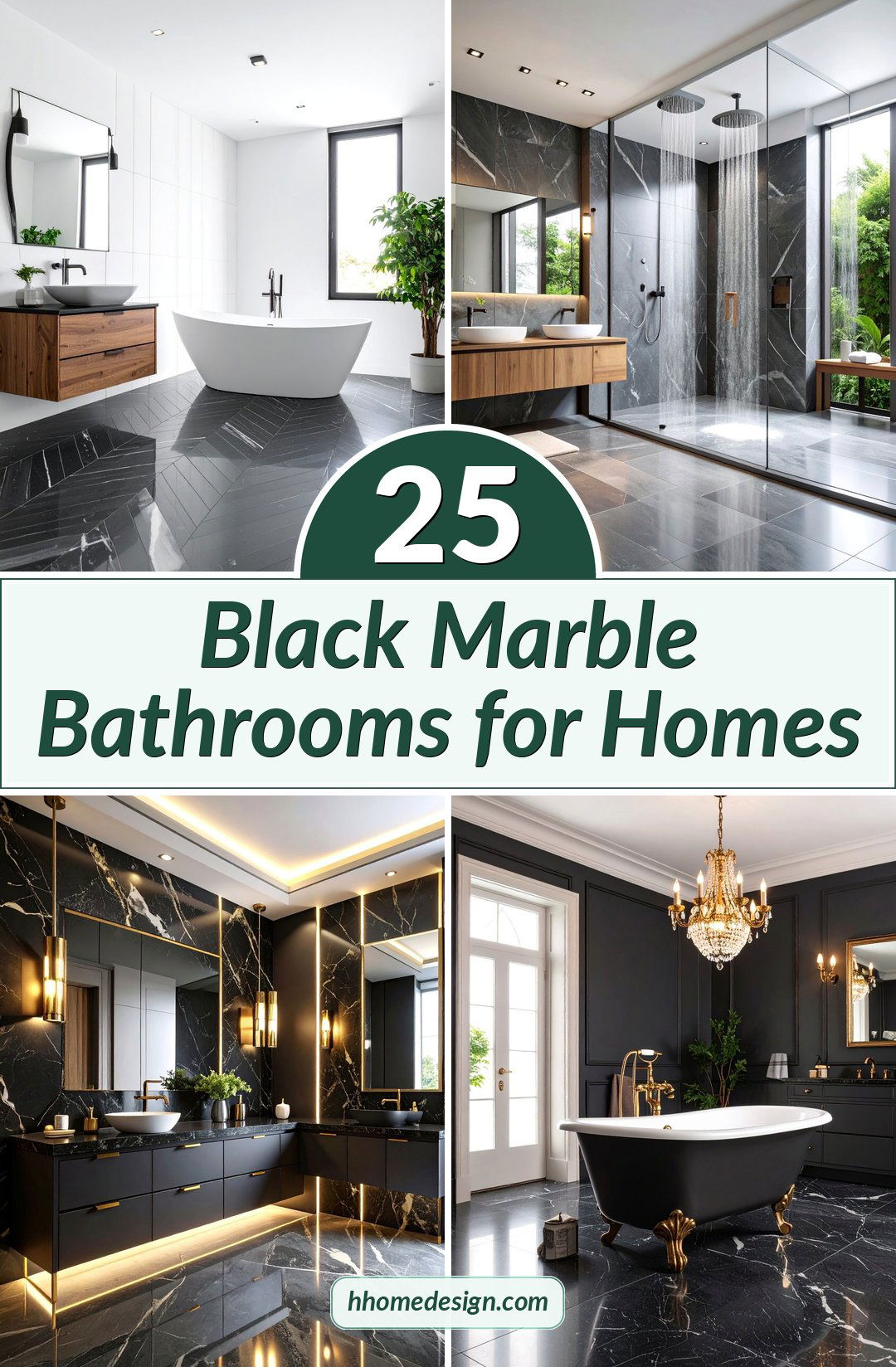 25 Black Marble Bathrooms for Homes