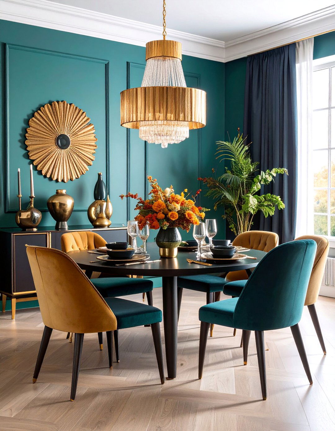 Black Matte Statement Dining Room Furniture - 25 Painted Furniture Ideas
