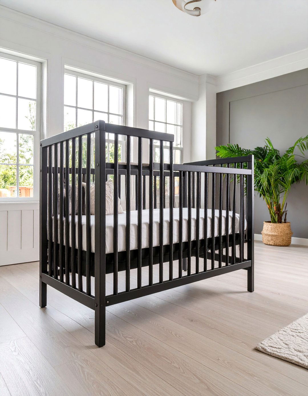 Black Metal Crib Frame Modern Minimalist - 25 Black Nursery Ideas