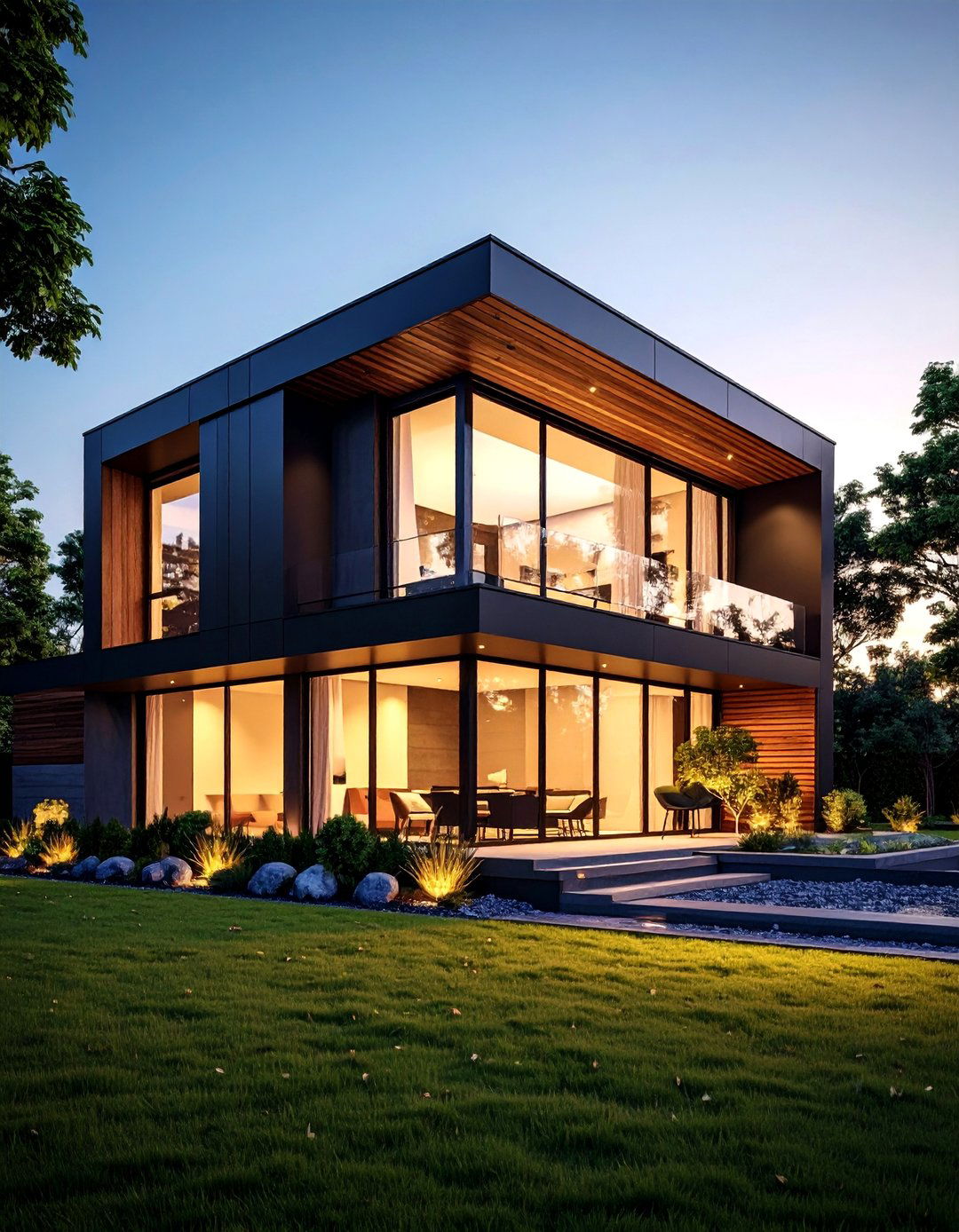 Black Minimalist with Clean Lines - 25 Black House Exteriors & Paint Colors
