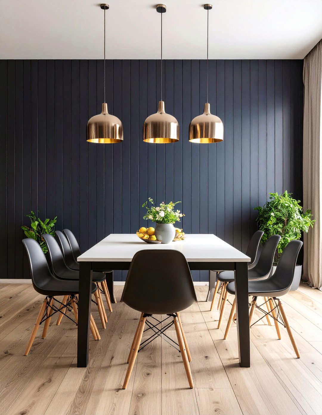 Black Modern Dining Room Statement - 25 shiplap accent wall ideas