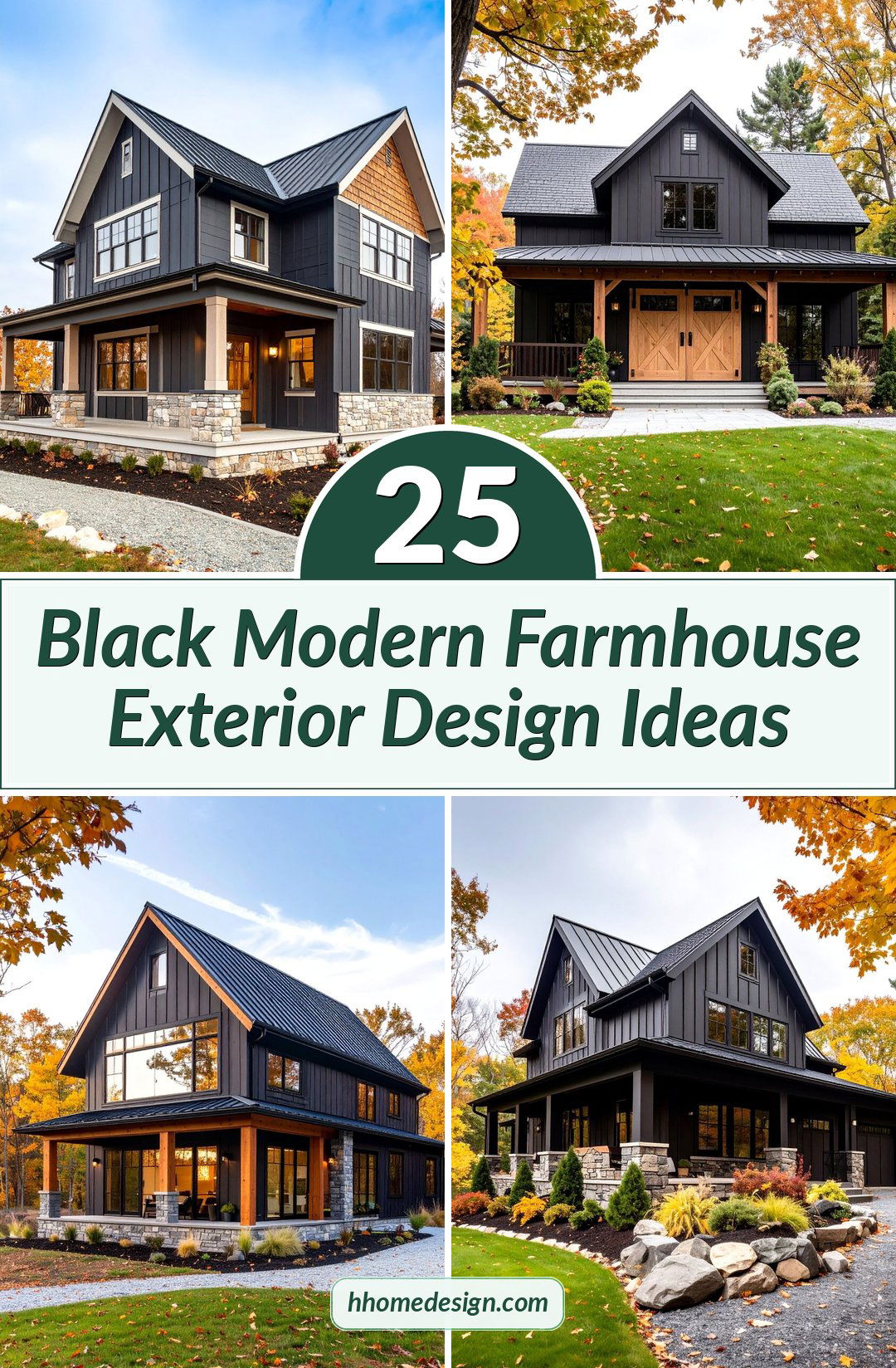 25 Black Modern Farmhouse Exterior Design Ideas