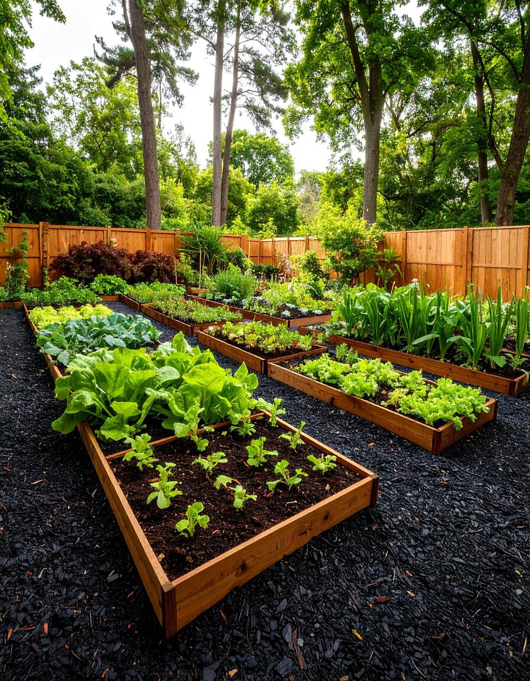 Black Mulch Food Forest Design with Edible Landscaping - 25 Black Mulch Landscaping Ideas