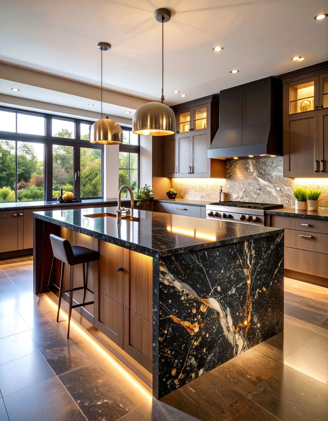 Black Pearl Granite Countertops with Oak Cabinets - 25 what color countertops go with oak cabinets