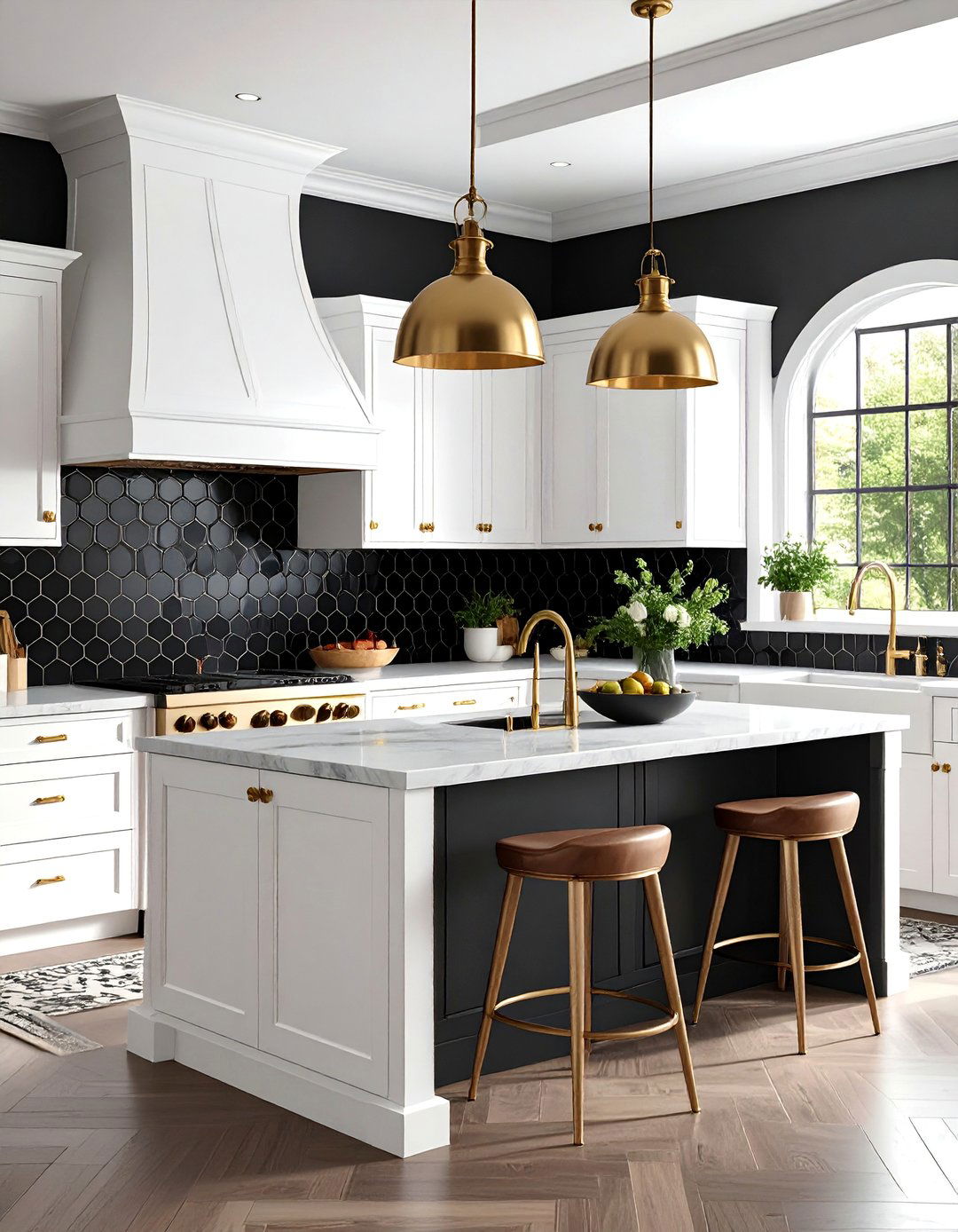 Black Penny Tile Backsplash with Vintage Appeal - 25 Kitchen With Black Backsplash