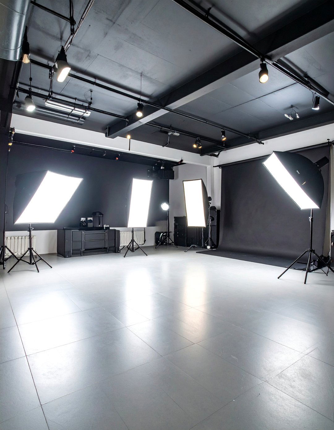 Black Photography Studio and Equipment Storage - 25 Black Garage Ideas