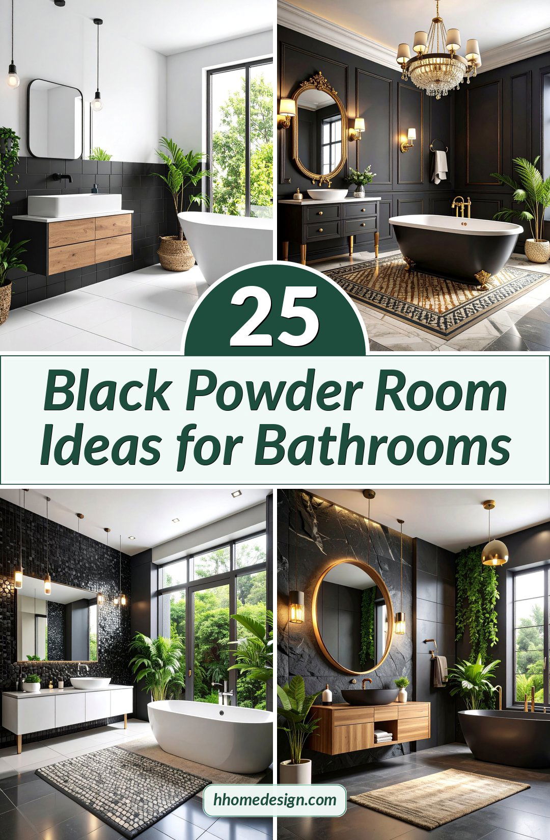 25 Black Powder Room Ideas for Bathrooms