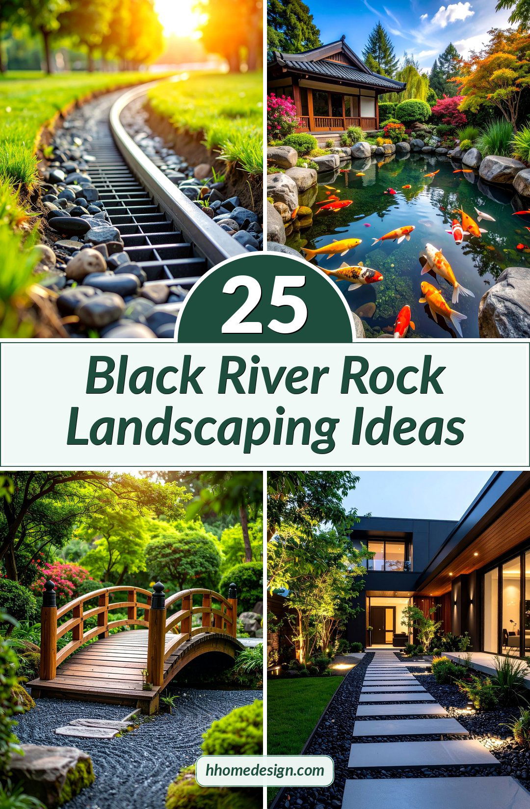 25 Black River Rock Landscaping Ideas