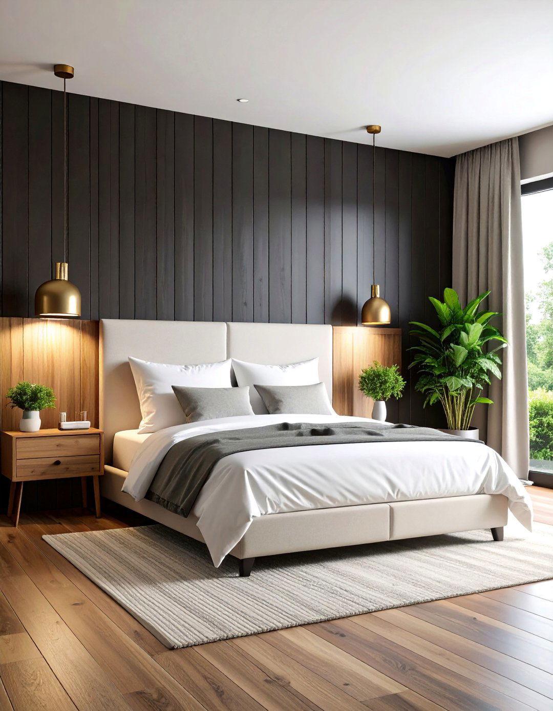 Black Shiplap Bedroom Headboard Wall - 25 Black Shiplap Wall Ideas