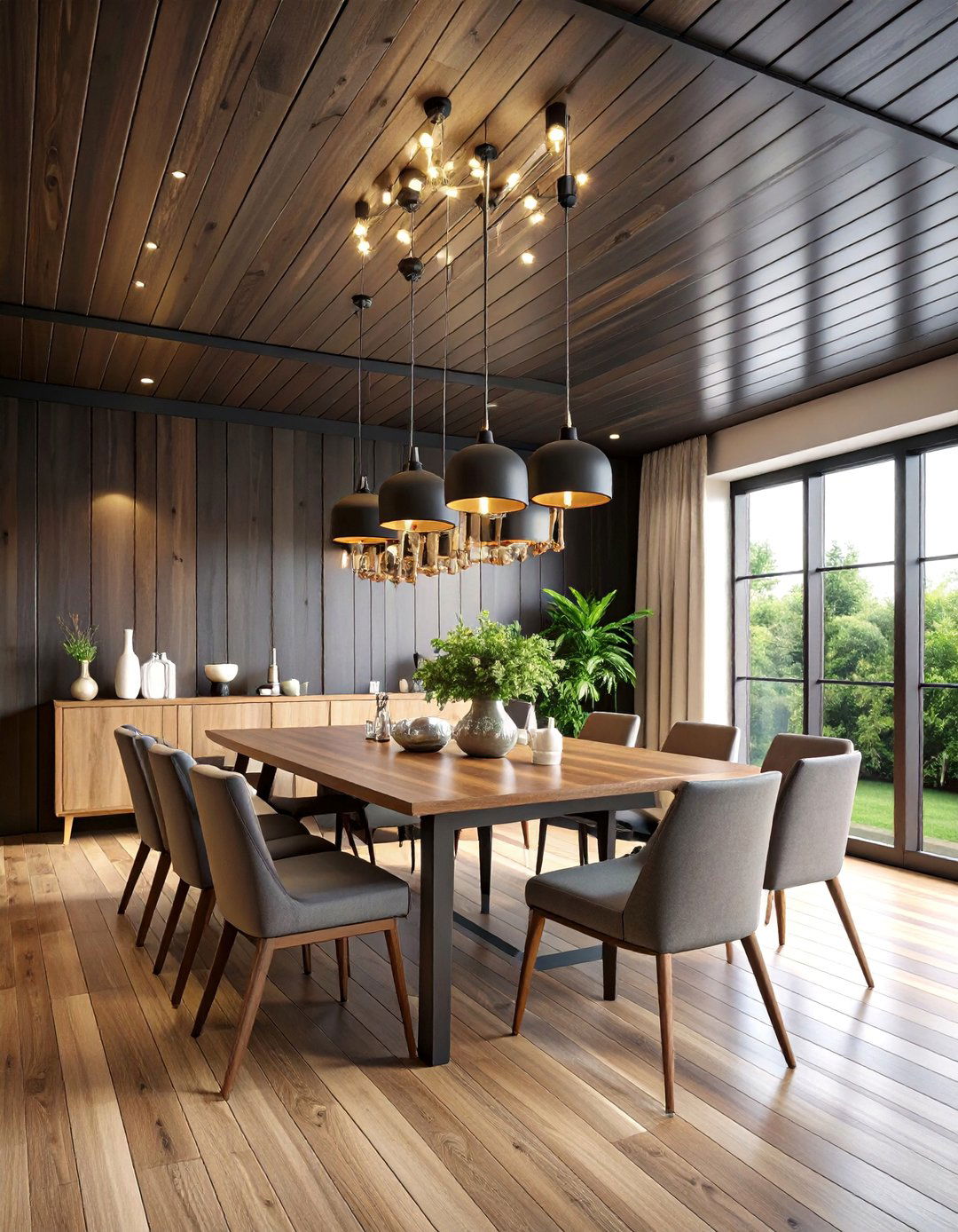 Black Shiplap Ceiling Treatment