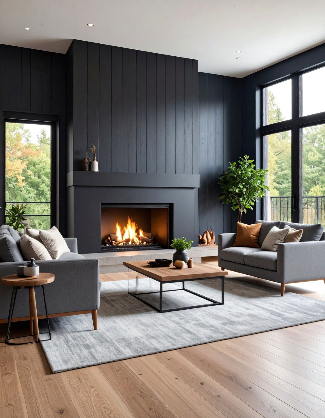 Black Shiplap Fireplace Surround - 25 Black Shiplap Wall Ideas