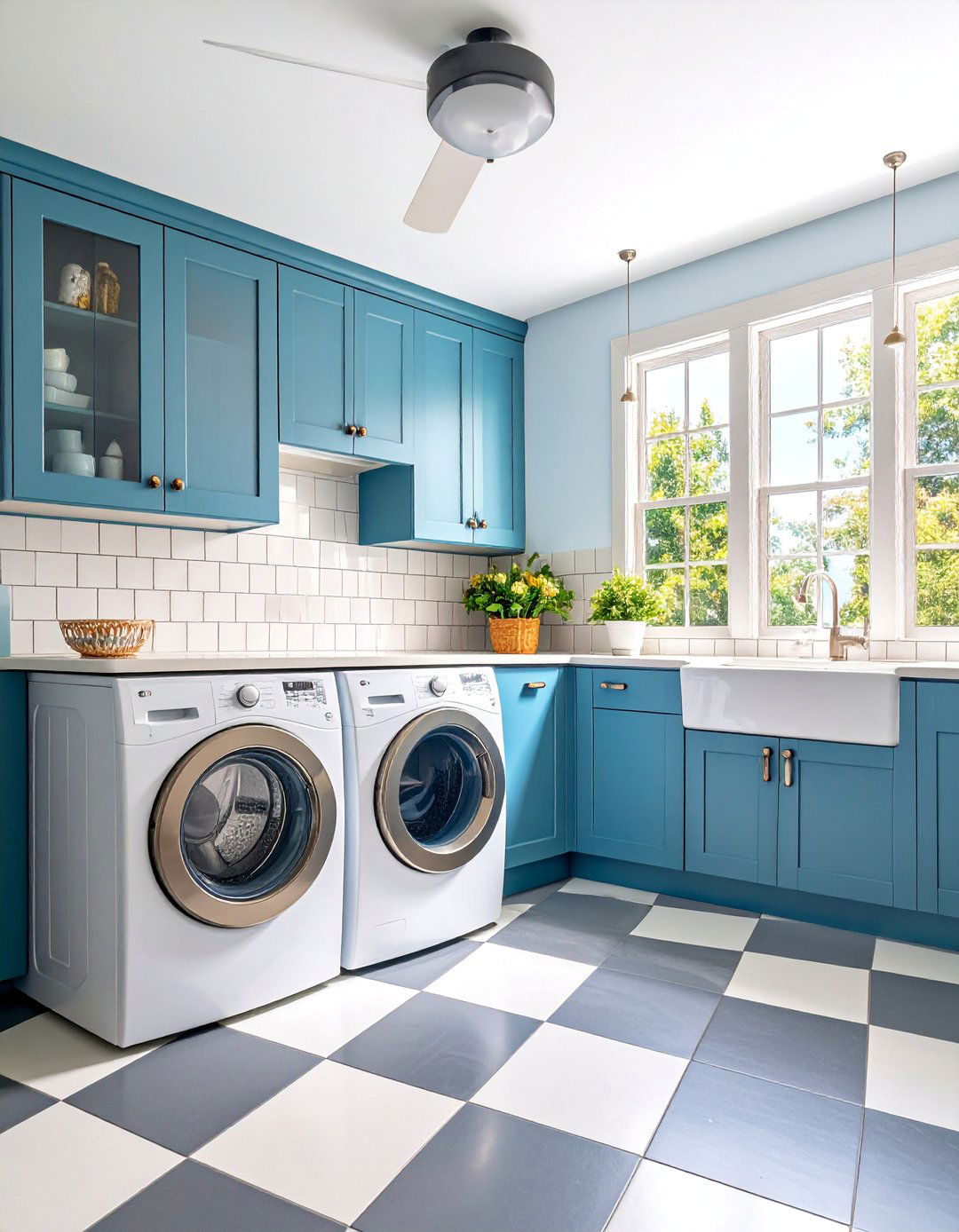 Black Subway Tile Vintage Laundry Room - 25 dark & moody laundry room ideas