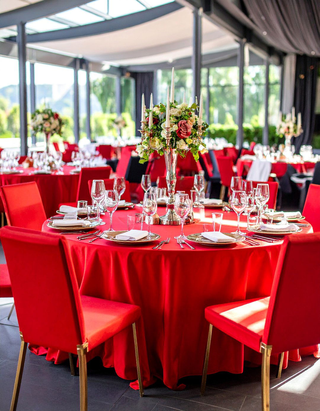 Black Tie Elegant Reception Design - 25 Red and Black Wedding Ideas