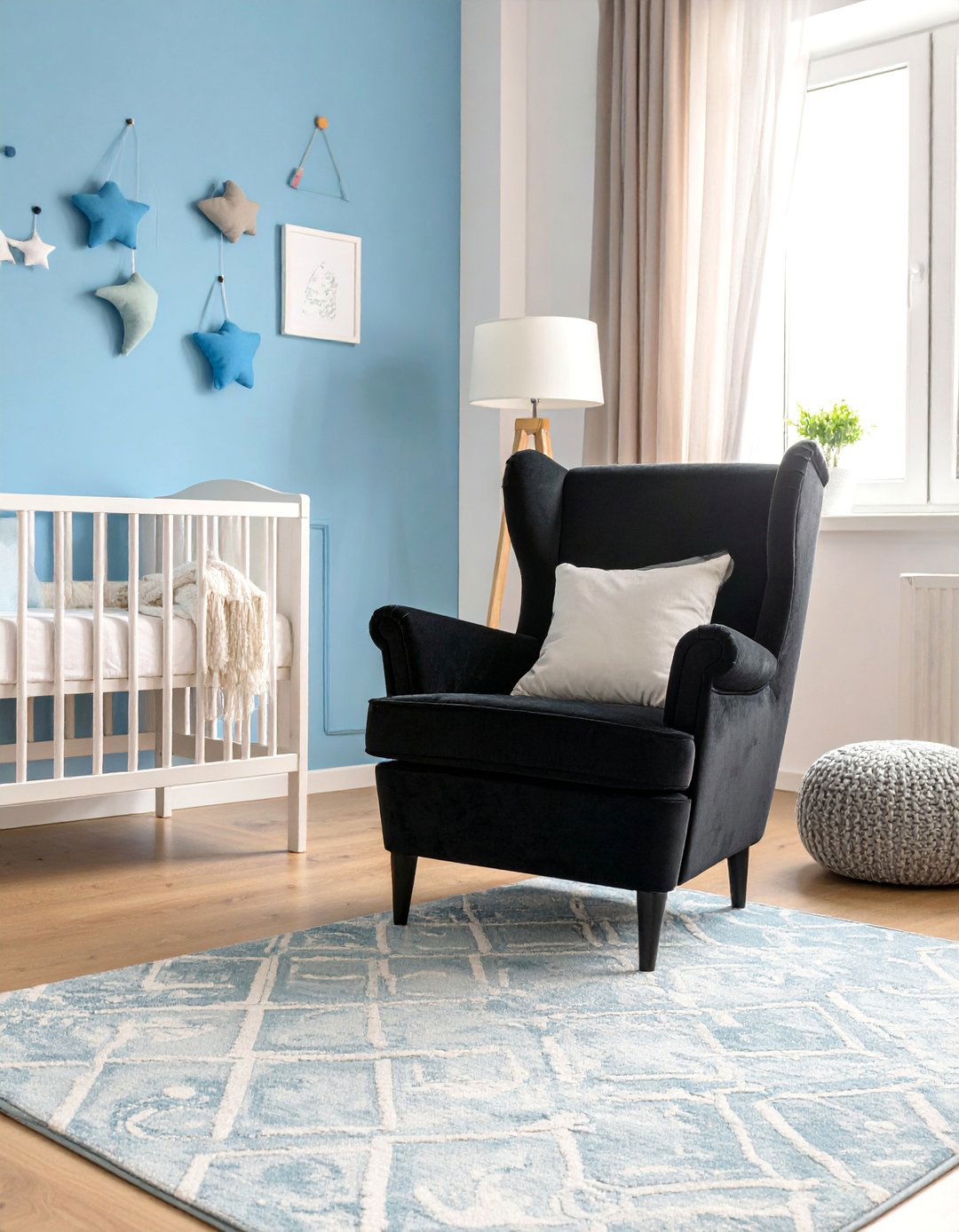 Black Velvet Nursery Chair Luxurious Seating - 25 Black Nursery Ideas