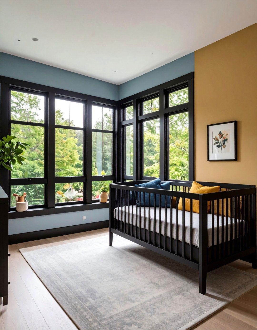 Black Window Trim Architectural Enhancement - 25 Black Nursery Ideas