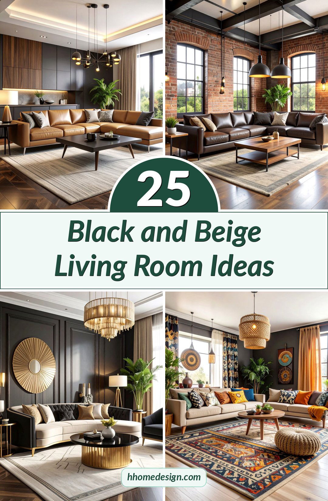 25 Black and Beige Living Room Ideas