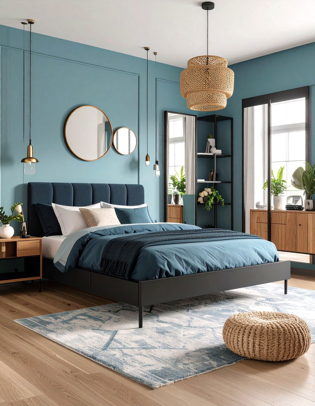 Black and Blue Small Bedroom Maximization - 25 Black and Blue Bedroom Ideas