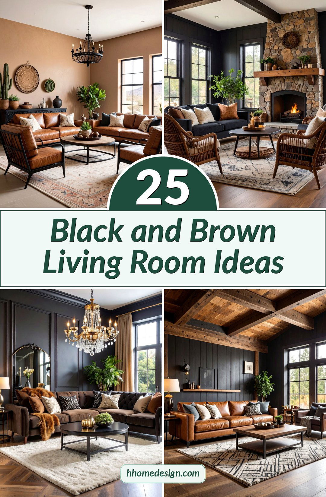 25 Black and Brown Living Room Ideas
