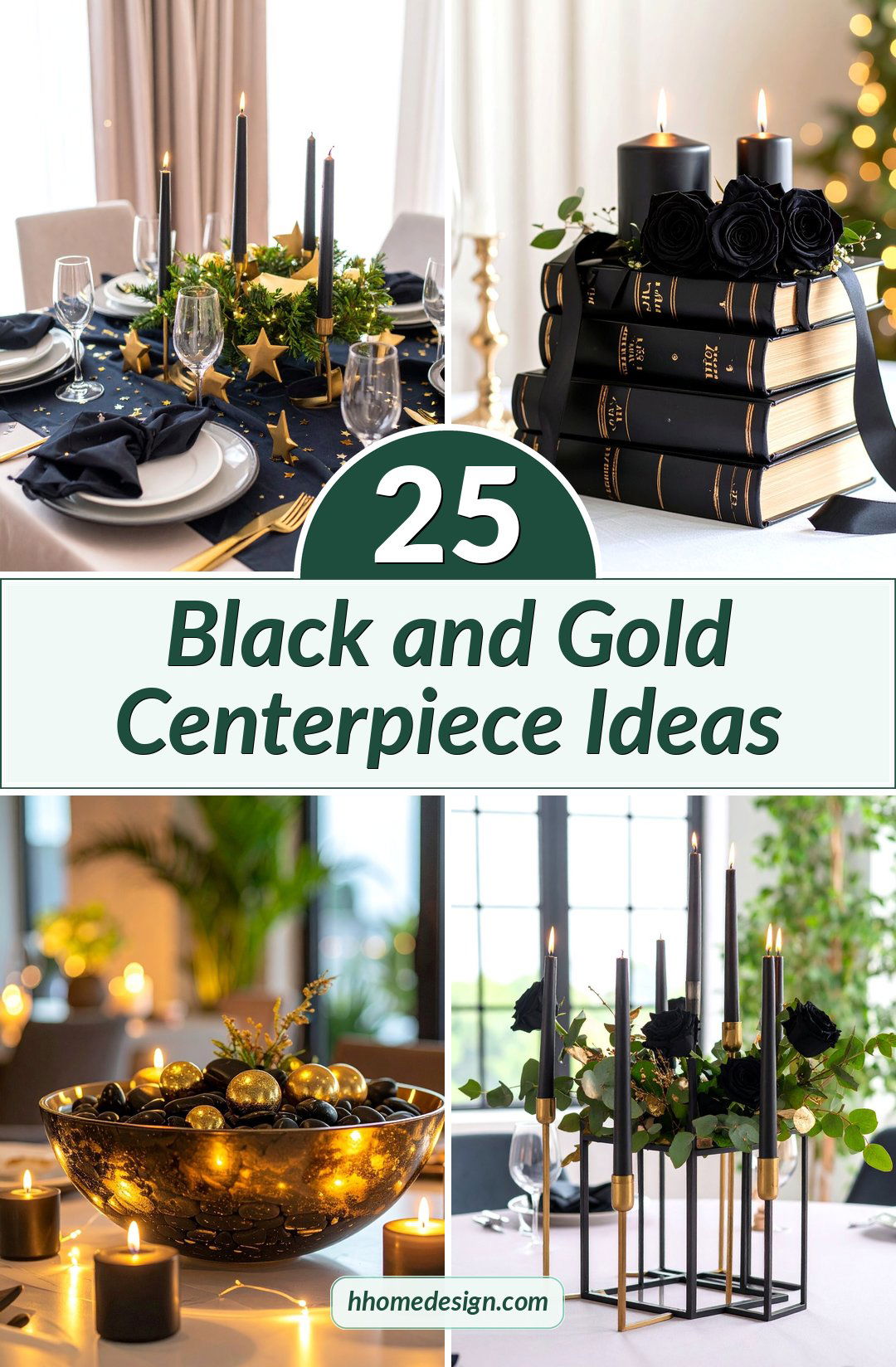 25 Black and Gold Centerpiece Ideas
