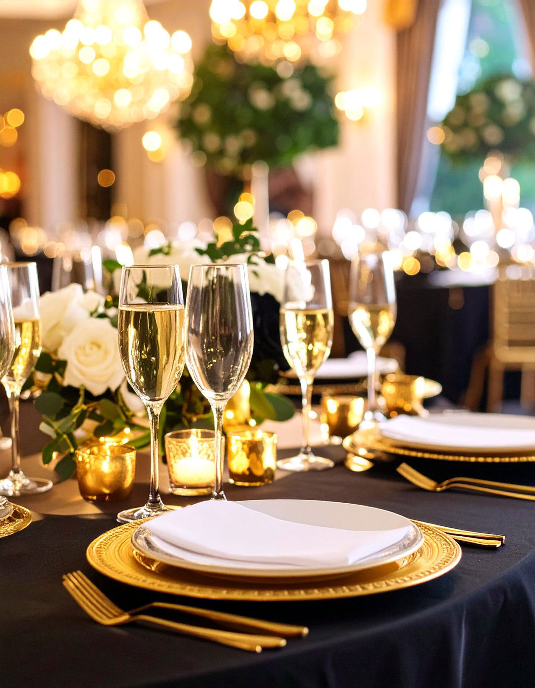 Black and Gold Glamour Wedding - 25 Black-Themed Wedding Ideas