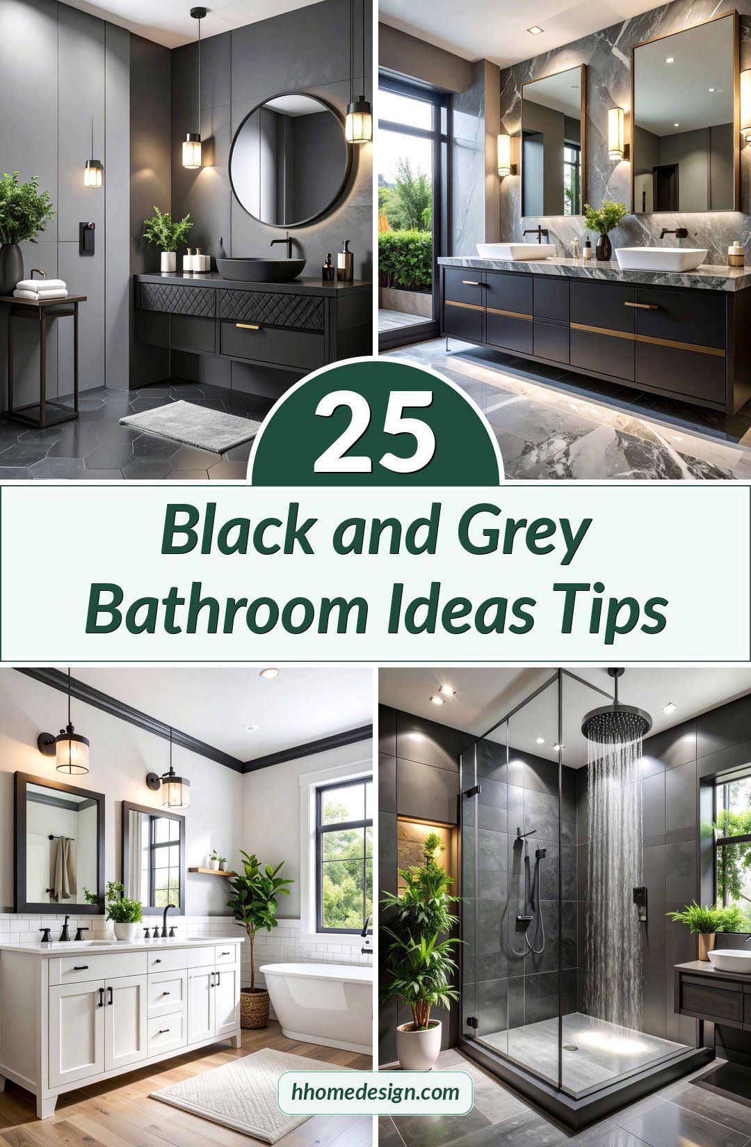 25 Black and Grey Bathroom Ideas Tips