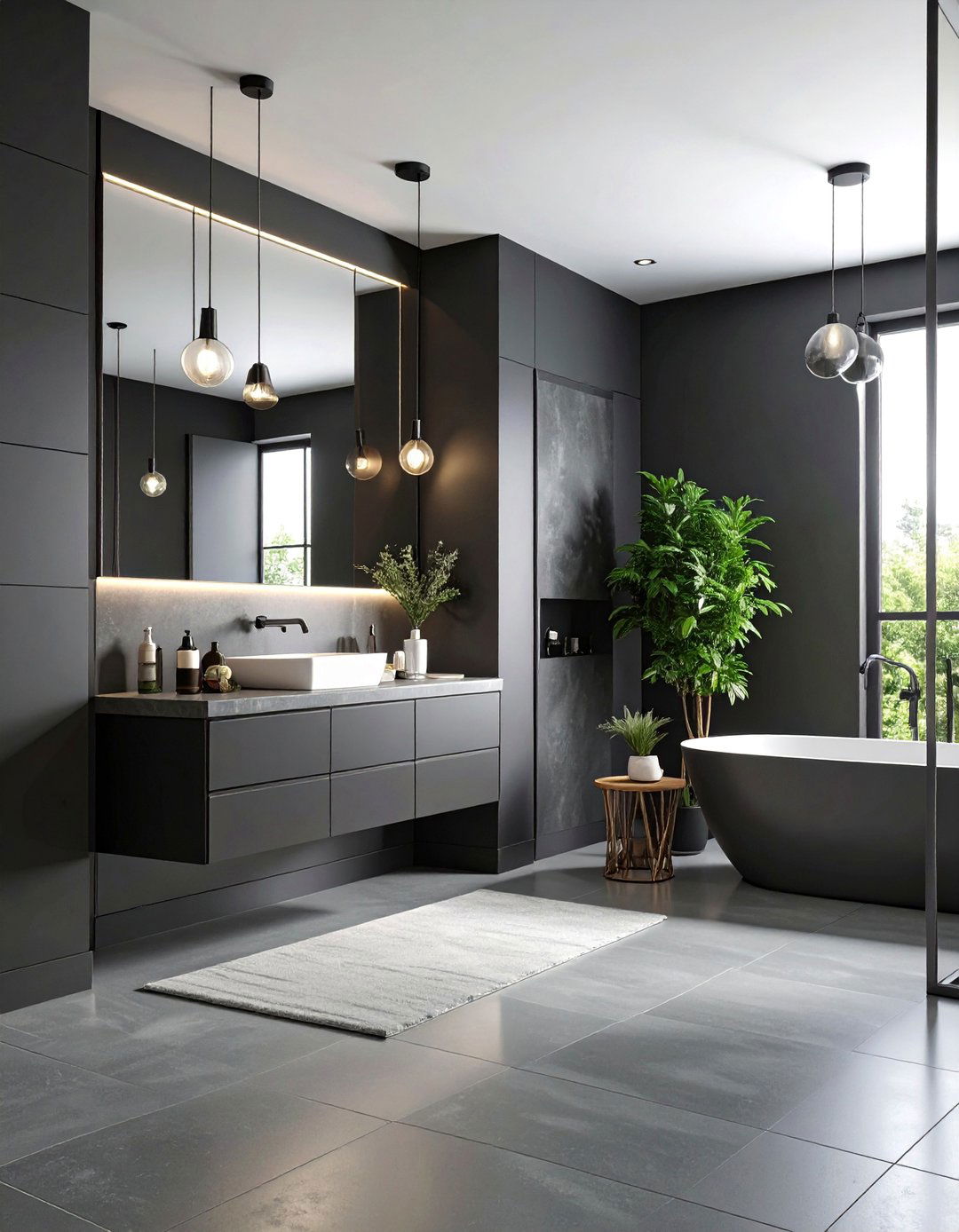 Black and Silver Contemporary Design - 25 black powder room ideas
