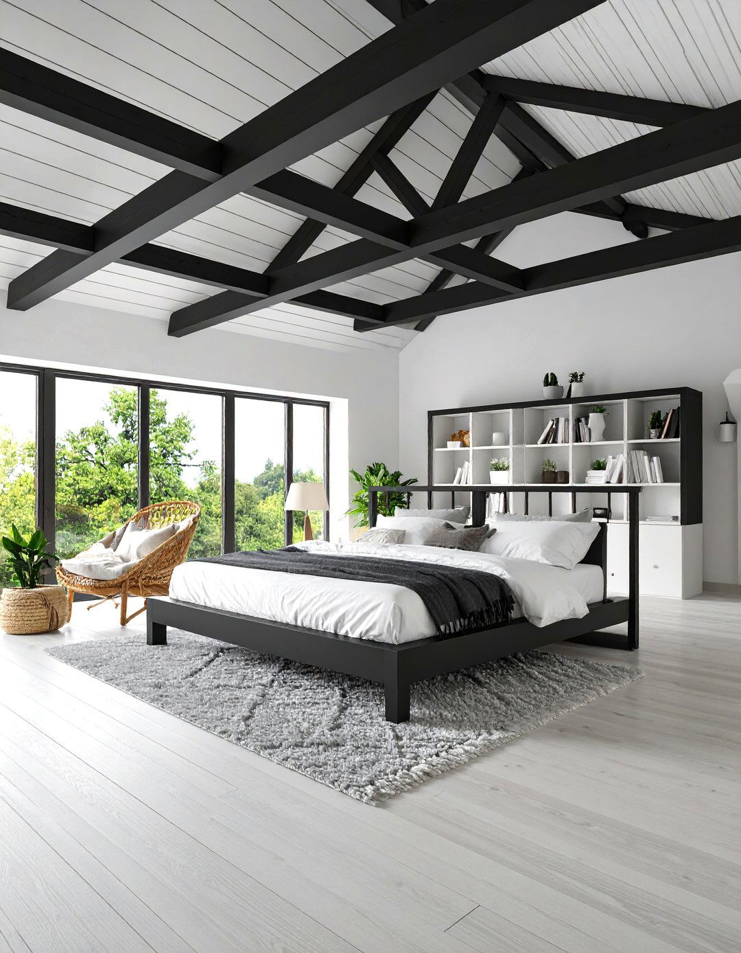 Black and White Architectural Bedroom - 25 Black and White Bedroom Ideas