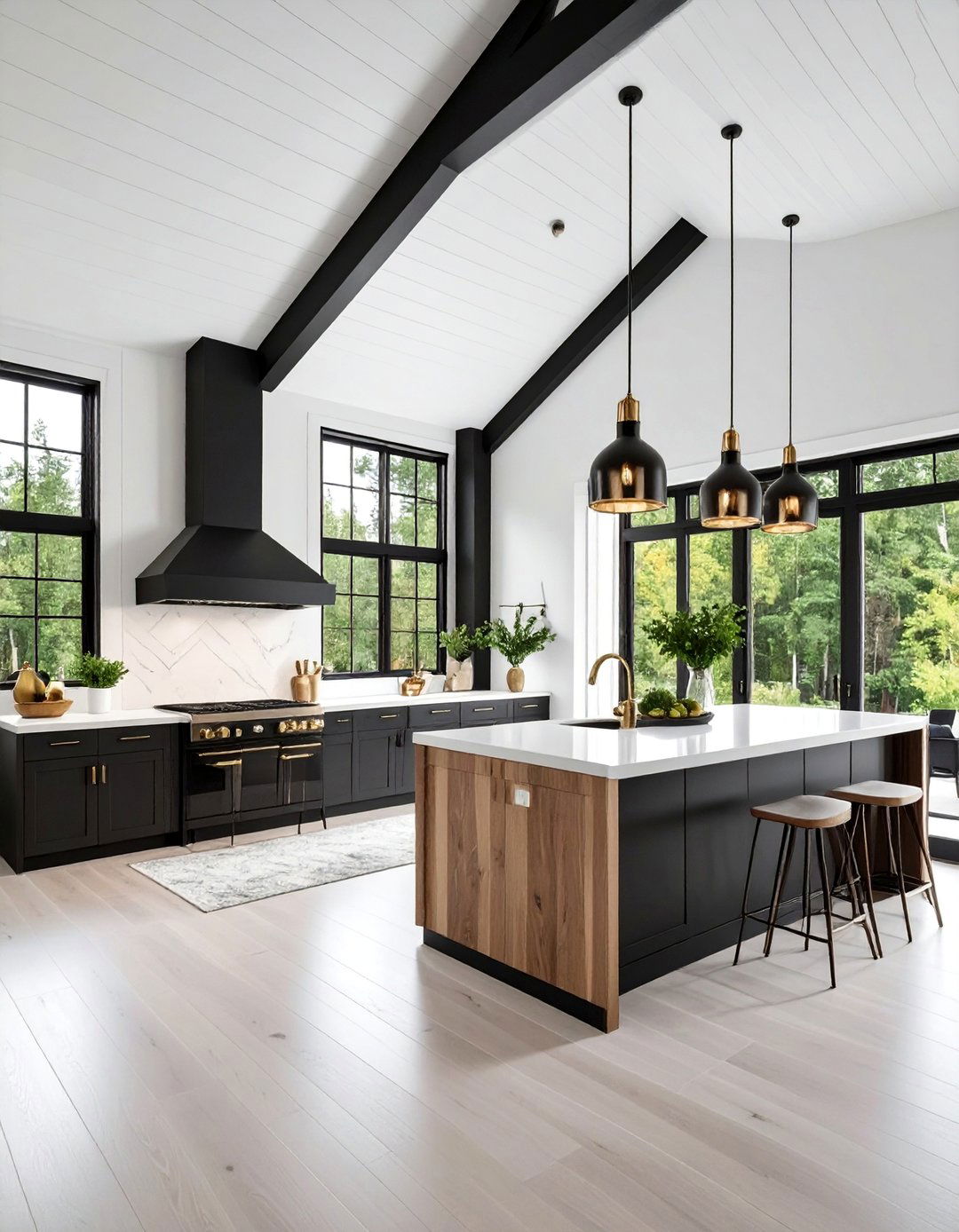 Black and White Barndominium with Monochrome Drama - 25 Barndominium Interior Ideas