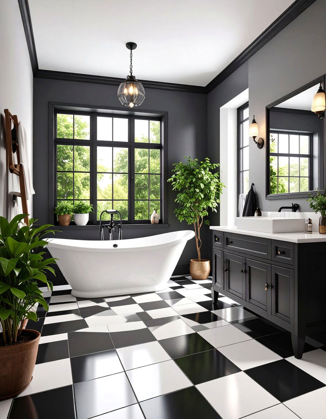 Black and White Checkerboard Drama - 25 Small Bathroom Flooring Ideas