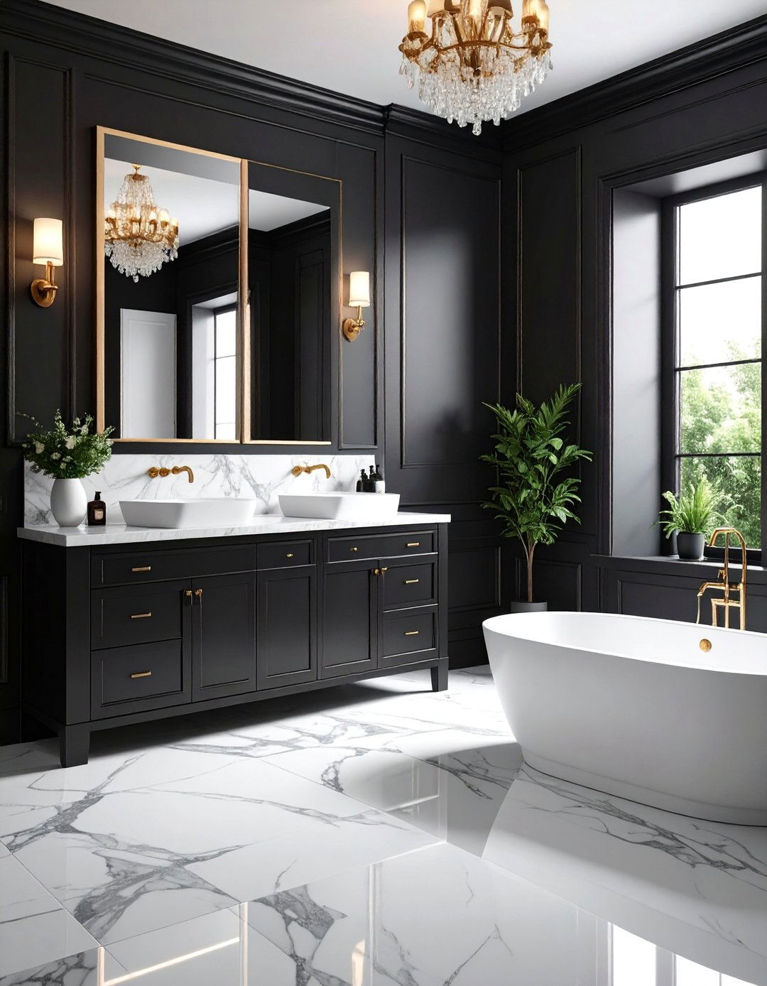 Black and White Classic Contrast - 25 luxury bathroom ideas