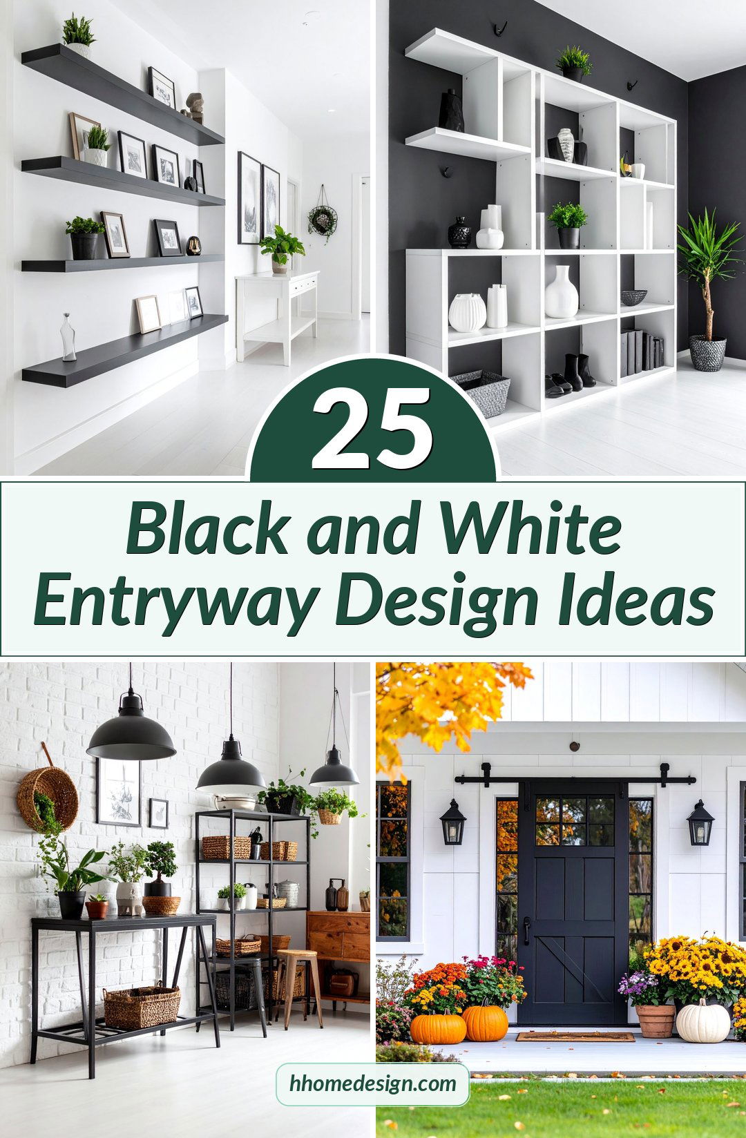 25 Black and White Entryway Design Ideas
