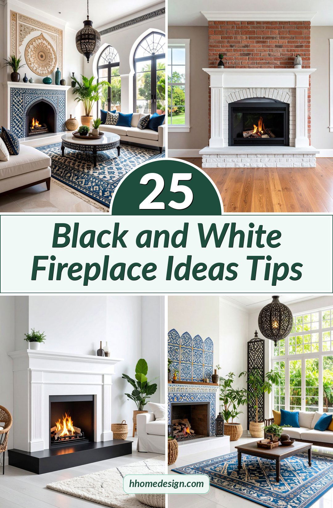 25 Black and White Fireplace Ideas Tips