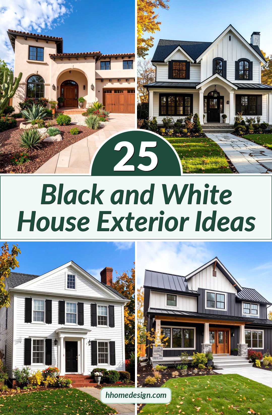 25 Black and White House Exterior Ideas