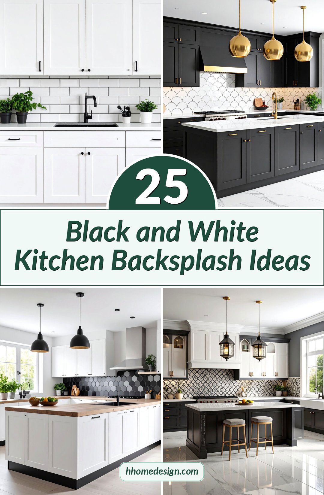 25 Black and White Kitchen Backsplash Ideas