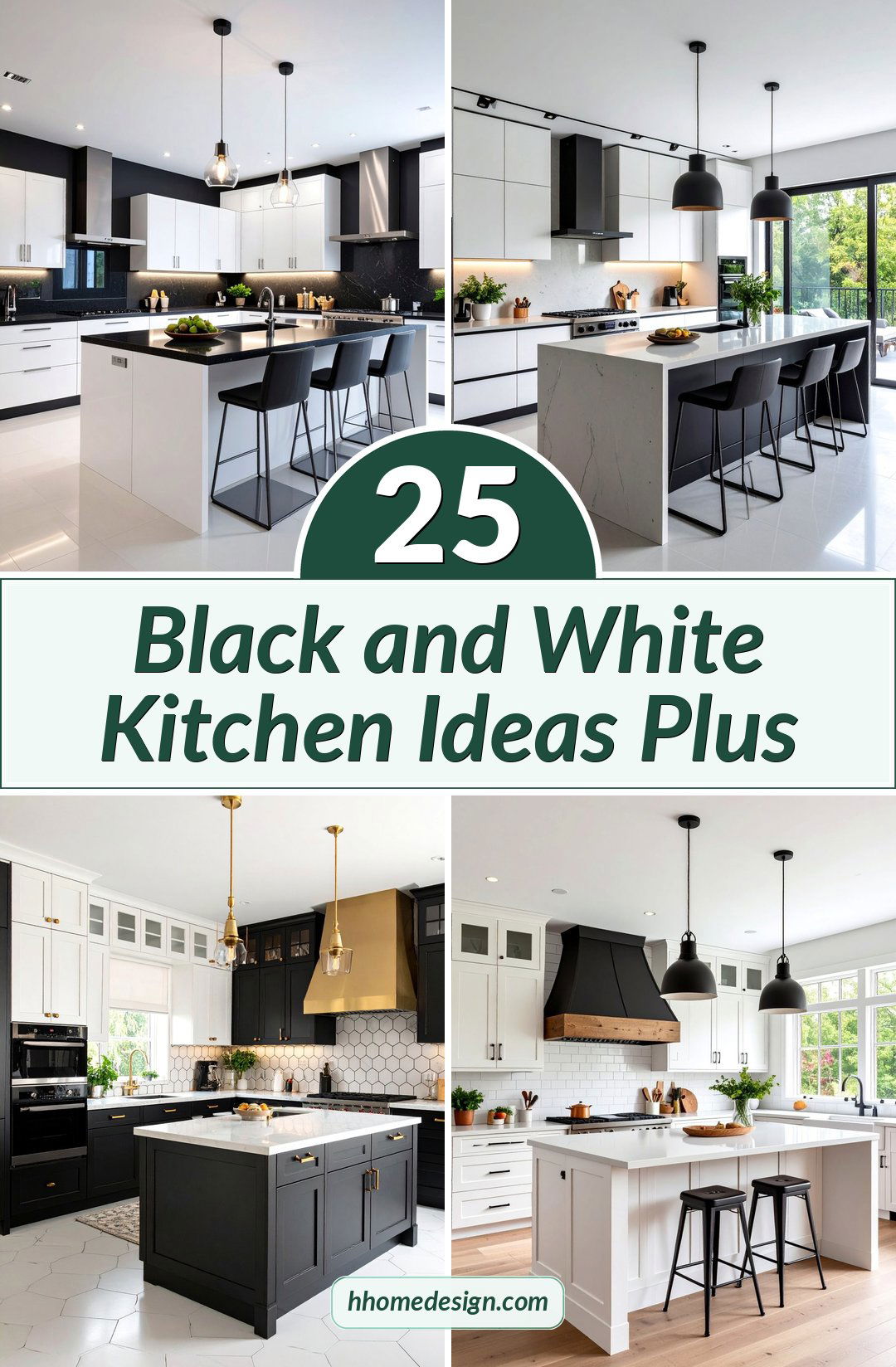 25 Black and White Kitchen Ideas Plus