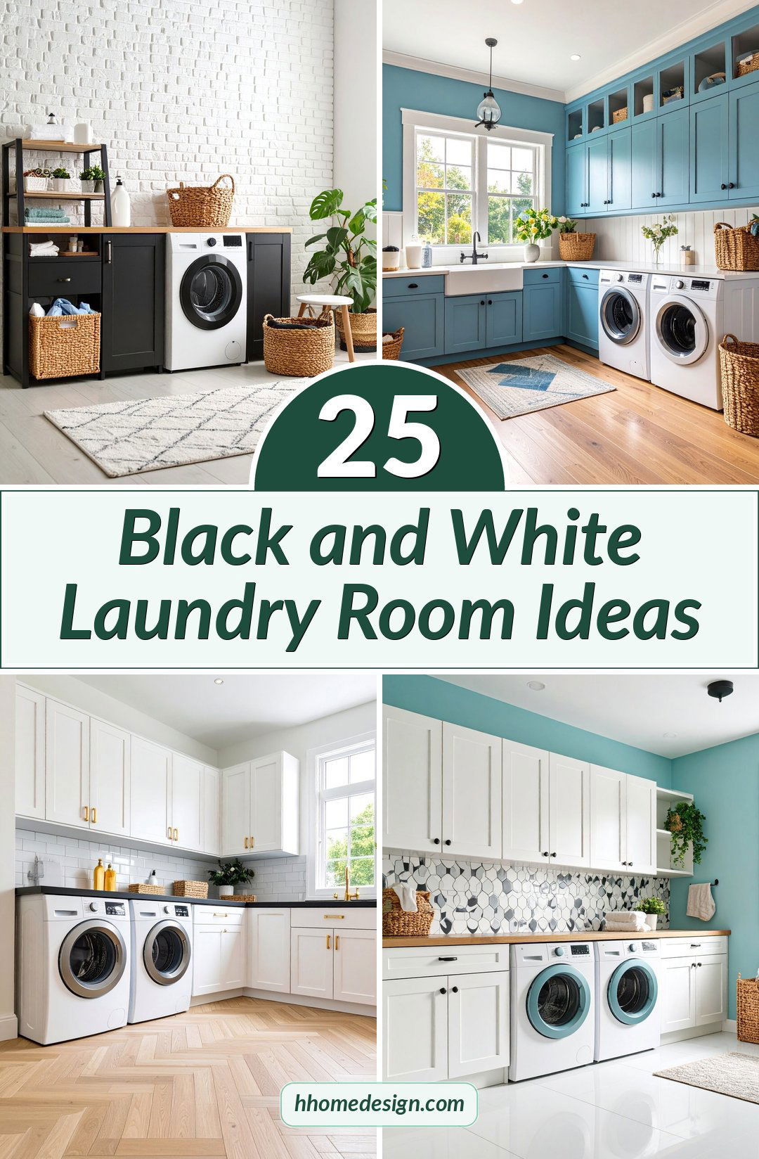 25 Black and White Laundry Room Ideas