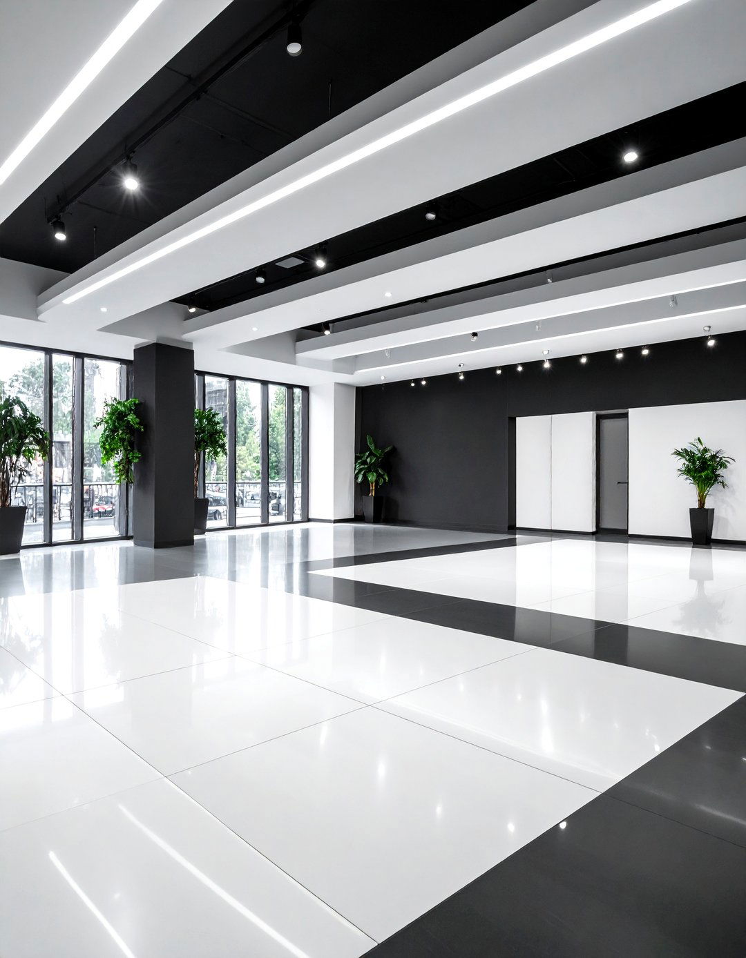 Black and White Modern Contrast Epoxy Design - 25 Epoxy Floor Designs