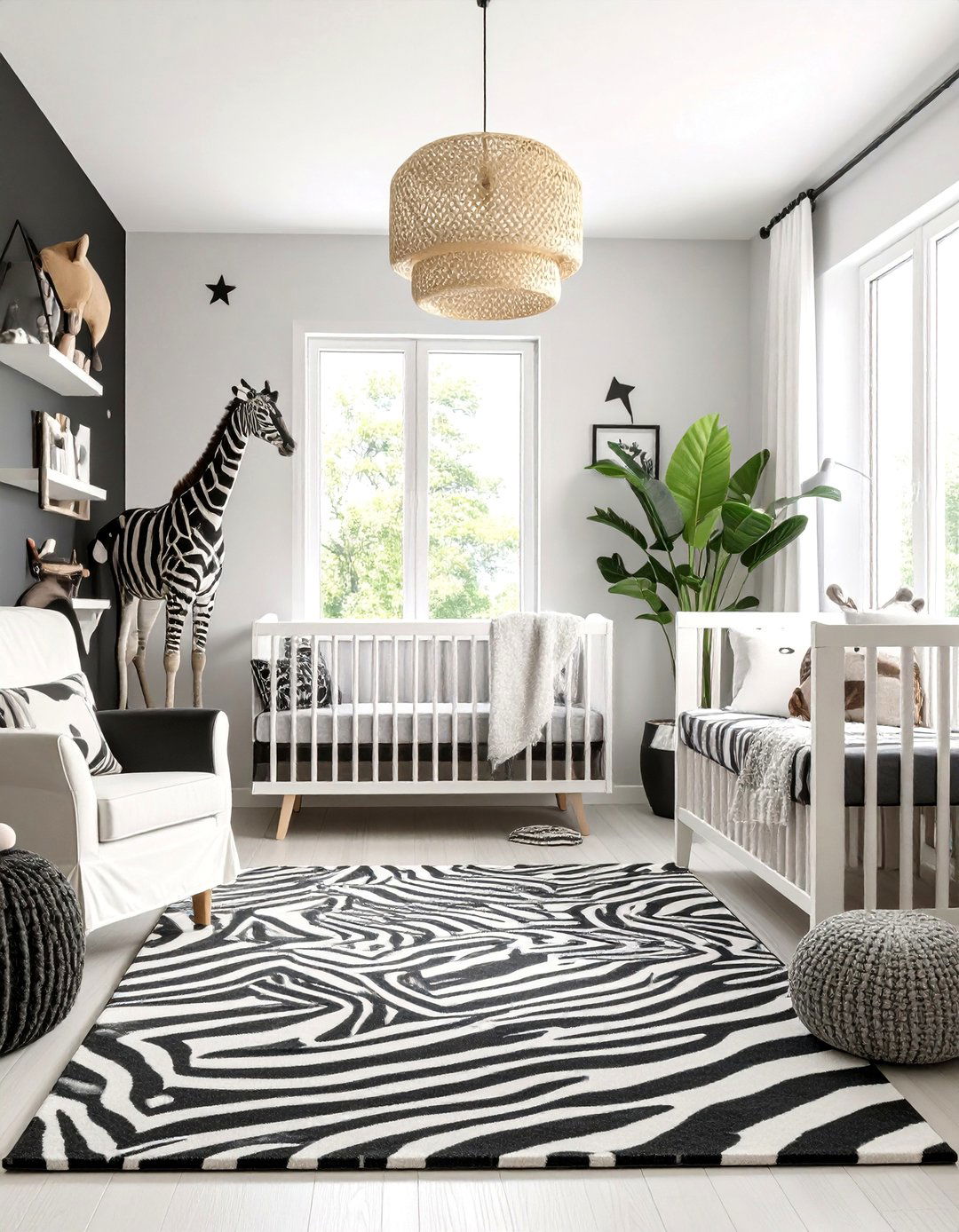 Black and White Safari Statement - 25 Safari Nursery Decor Ideas