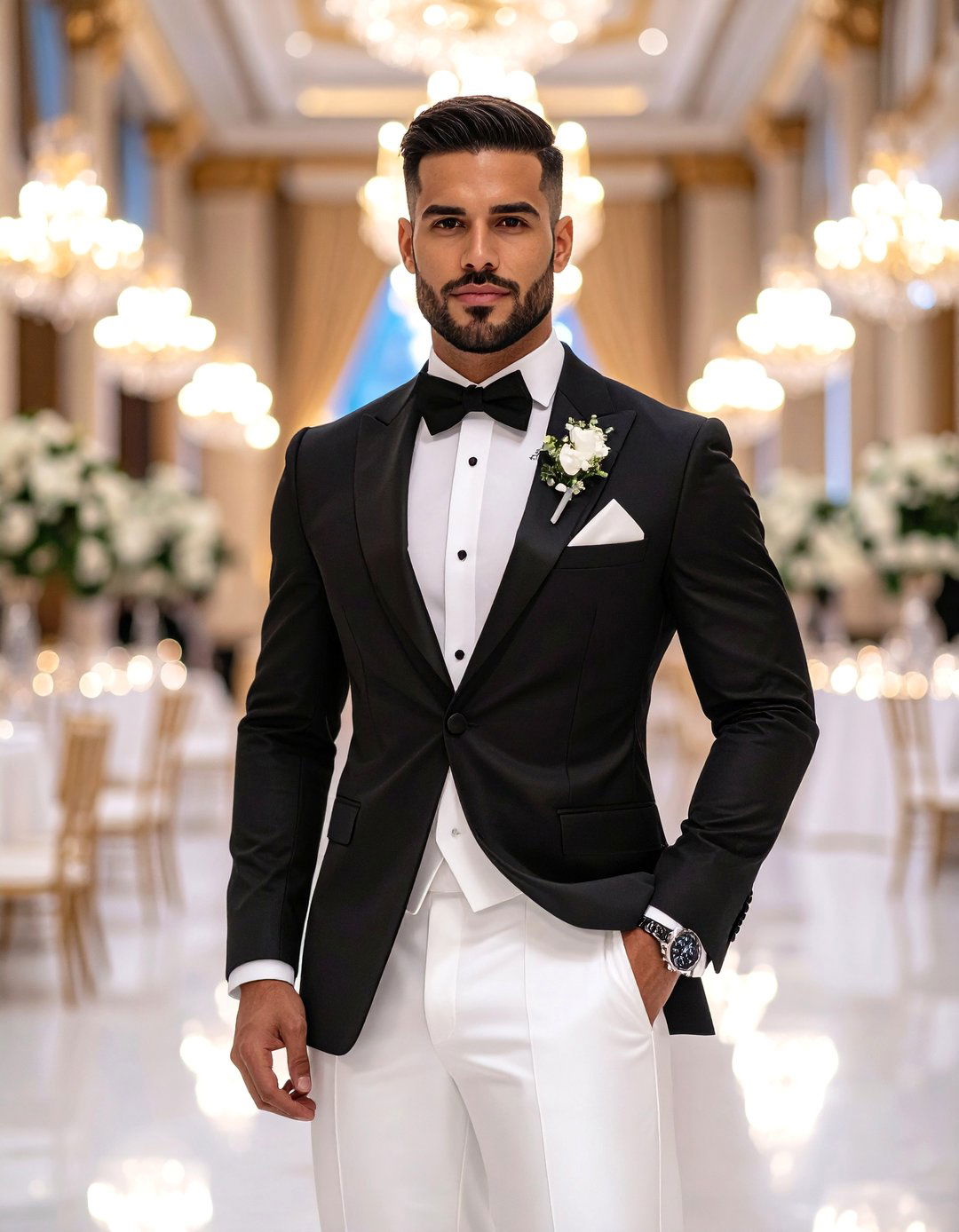 Black and White Wedding Outfit - 25 Men's Wedding Outfit Ideas