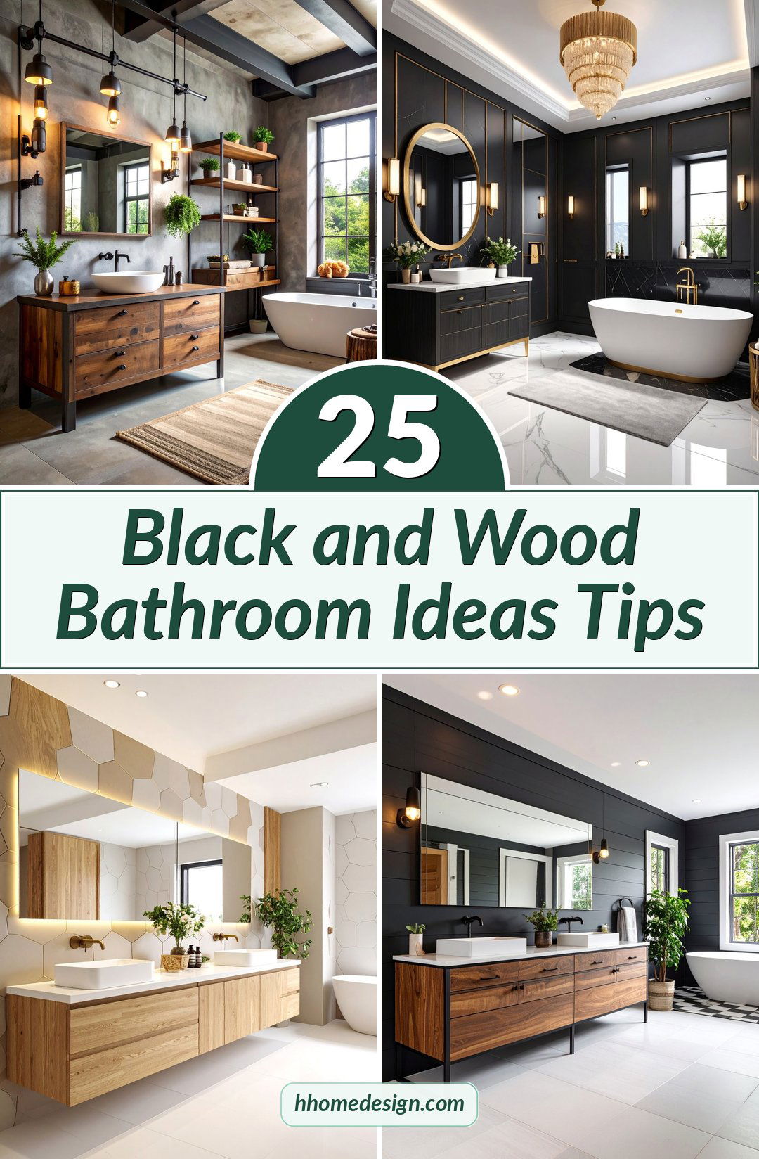 25 Black and Wood Bathroom Ideas Tips